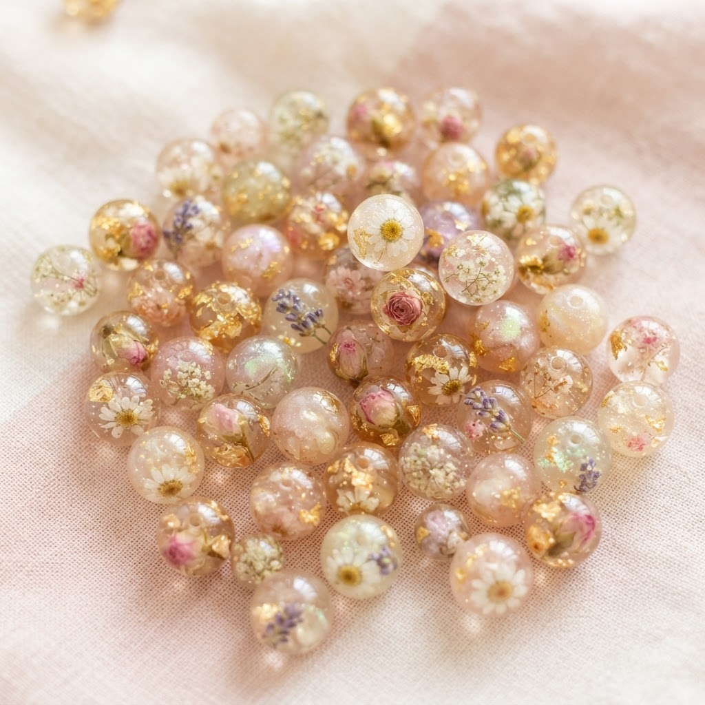 Collection of inlaid resin beads